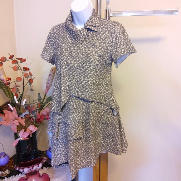 NEW MC PLANET Women’s Multi Color Printed Tiered Blouse Summer Top 38 - Picture 8 of 9